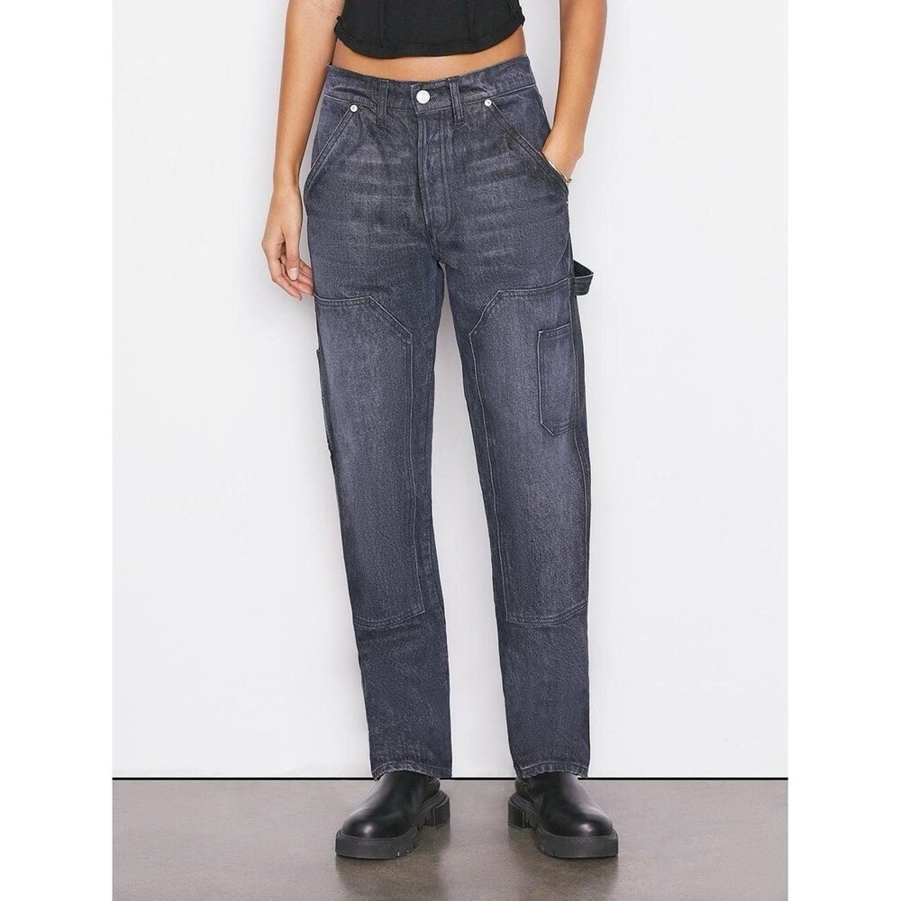FRAME Le Slouch Jeans Womens 26 Blackwater Carpenter Utility Cotton Denim Pants